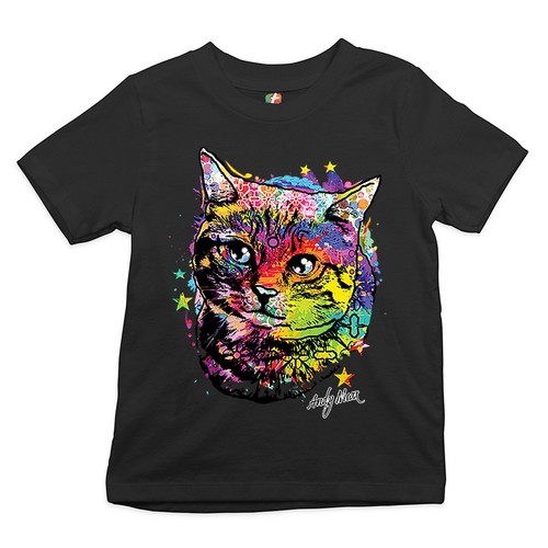 Adorable Kitten Youth T-shirt Neon Multicolor Kitty Andy Maxx Cat Lover Kids - Picture 1 of 29