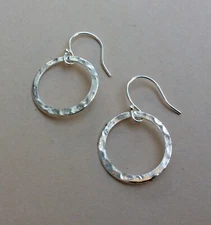 NEW Hammered Silver Sundance Charm Earrings handmade handcrafted artisan jewelry