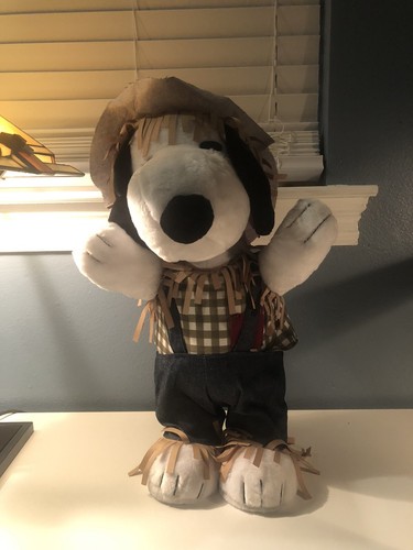 Gemmy Peanuts Snoopy Fall Harvest Plush Scarecrow 20" Door Greeter - Picture 2 of 12