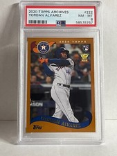 2020 Topps Archives Yordan Alvarez Base RC No. 222 - Houston Astros PSA 8