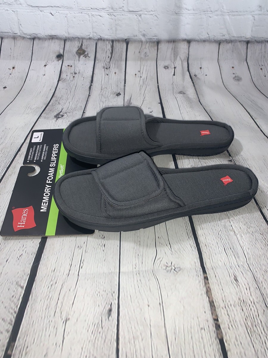 Hanes L 9.5 10.5 Comfort Soft Slip On Slipper Flip Flop w Memory