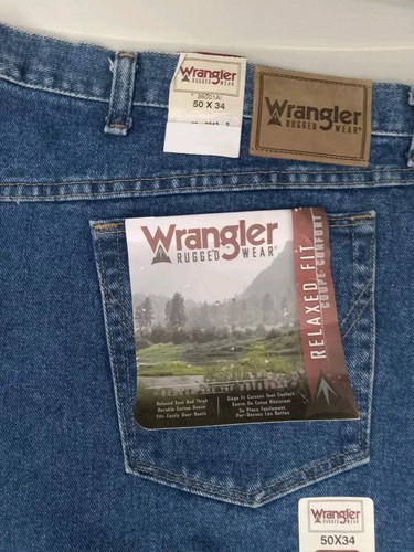 Wrangler Rugged Wear Men Jeans Relaxed Fit Coupe Confort Plus Size 50x34 - Picture 10 of 13