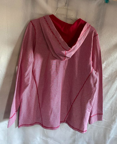 NWT CJ Banks Red & White Striped Zip Front Hoodie size 1X - Picture 6 of 7