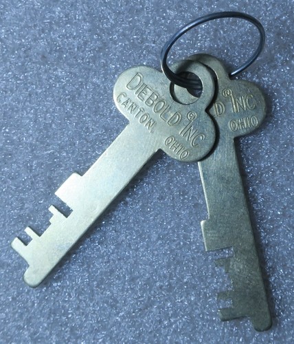 Vintage DIEBOLD INC Flat Key Set #254 Canton Ohio Safety Box Key ✅ - Picture 2 of 5