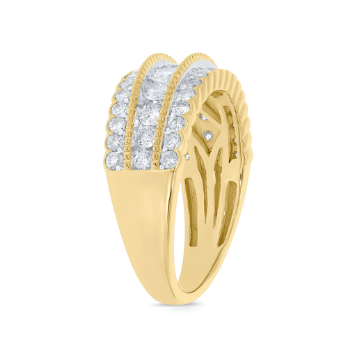 10K YELLOW GOLD 1.50 CARAT REAL DIAMOND ENGAGEMENT RING WEDDING RING BRIDAL BAND - Bild 2 von 3