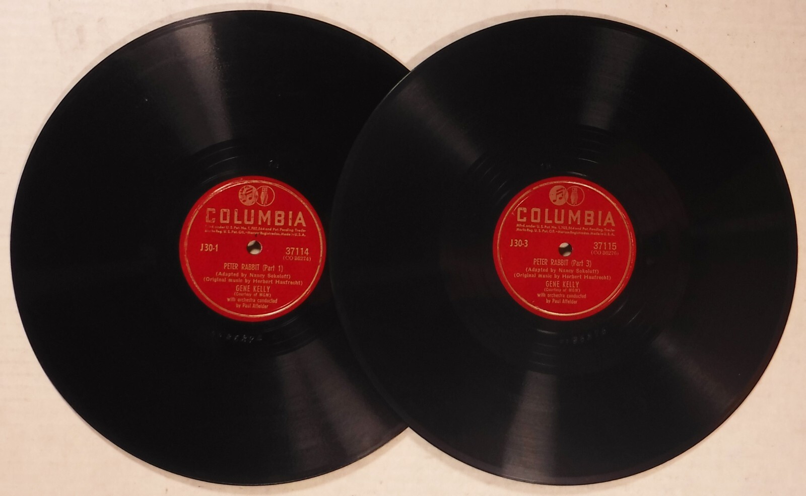 PETER RABBIT / CHILD’S 2 X 78 RPM 10 INCH RECORDS / COLUMBIA MJ-30 ...
