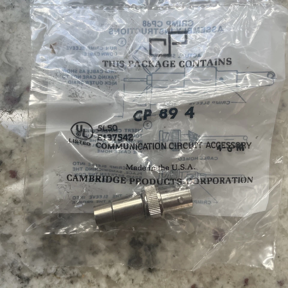 Cambridge BNC 压接连接器 CP89-4 RG59,62 2 件插孔(数量 10) — 第 2/3 张图片