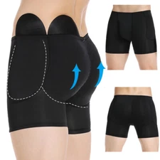 Men Padded Pant Shaper Panty Butt Lifter Booty Hips Enhancer Bodyshort Underwear