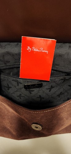PALOMA PICASSO BROWN SUEDE LEATHER SHOULDER BAG/CROSSBODY/PURSE W/ BRAIDED STRAP - Picture 7 of 18