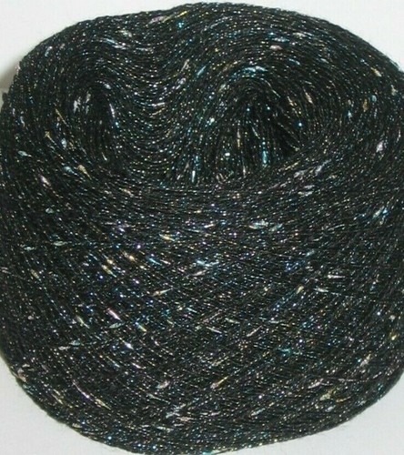 25g balls of 1 ply Black Yarn Thread lightly Sparkly Glitter Lurex knitting wool - Picture 5 of 6