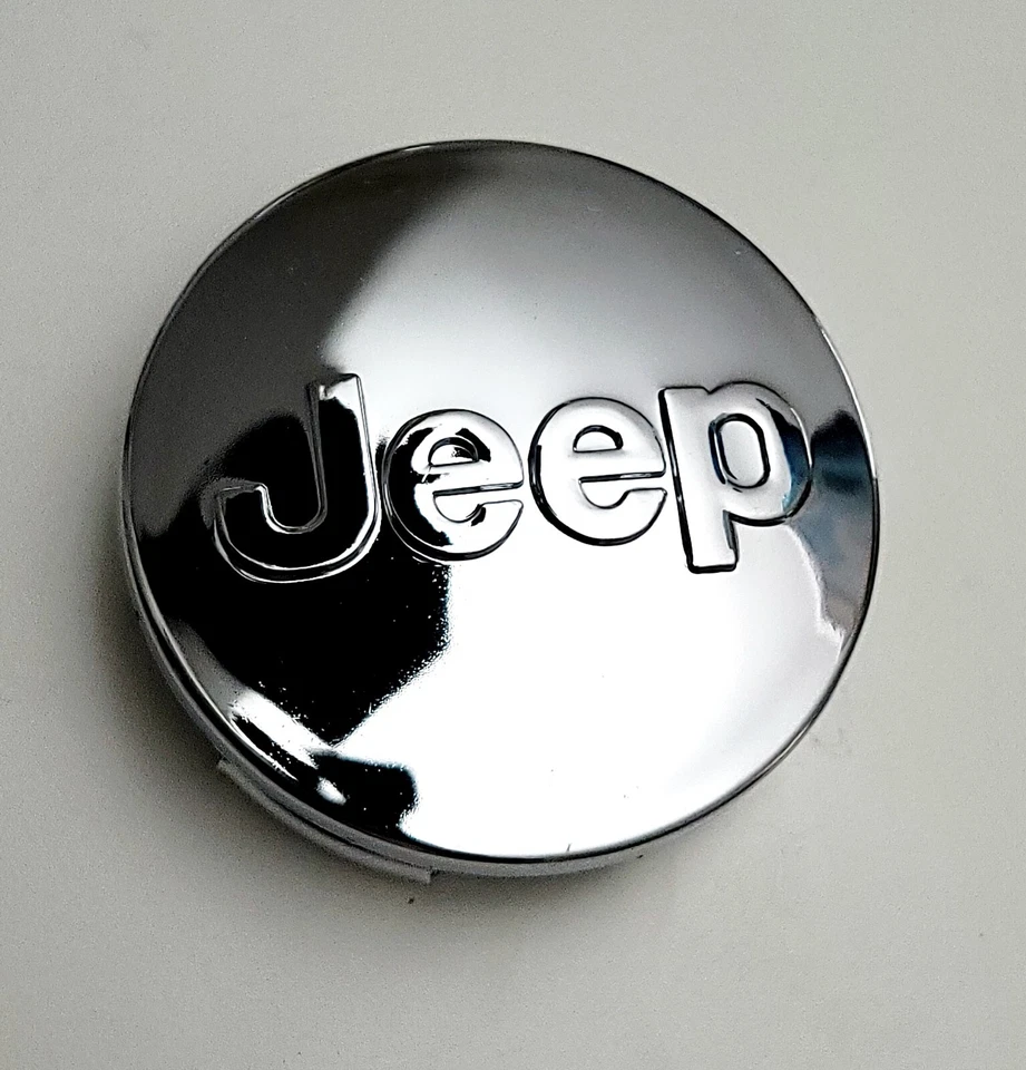 PACK de 2 tapas centrales cromadas de repuesto para tapacubos Jeep Grand Cherokee NO OEM Foto 3 de 4