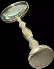 Large Vintage Silver Plated Magnifying Glass 12 Inches In Length