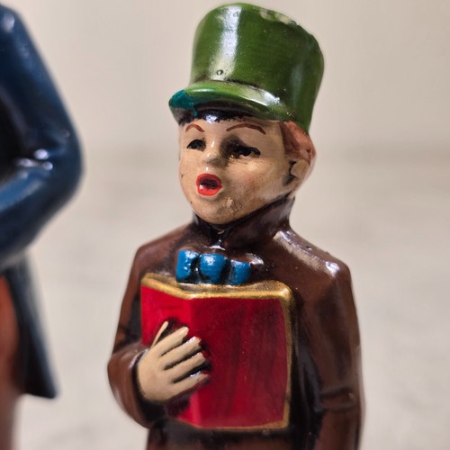 Christmas Caroler Figurines Set Made in Japan Holiday Decor Paper Mache Vintage - Picture 7 of 17