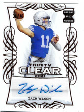 ZACH WILSON 2021 LEAF TRINITY FOOTBALL CLEAR ROOKIE AUTO /40