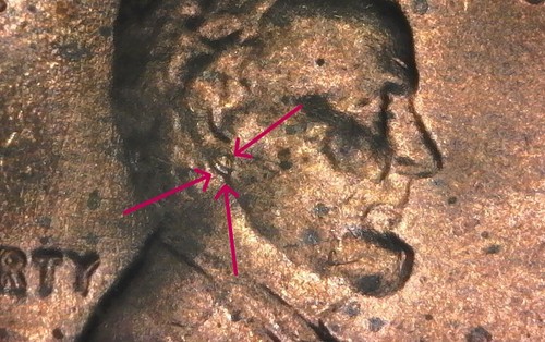 1982 Penny large date copper D.D.O. double ear lobe Uncirculated. PT- 007