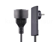 Schulte EVOline Plug 01.551 Flachstecker 1.5 m mit Kupplungsdose schw.