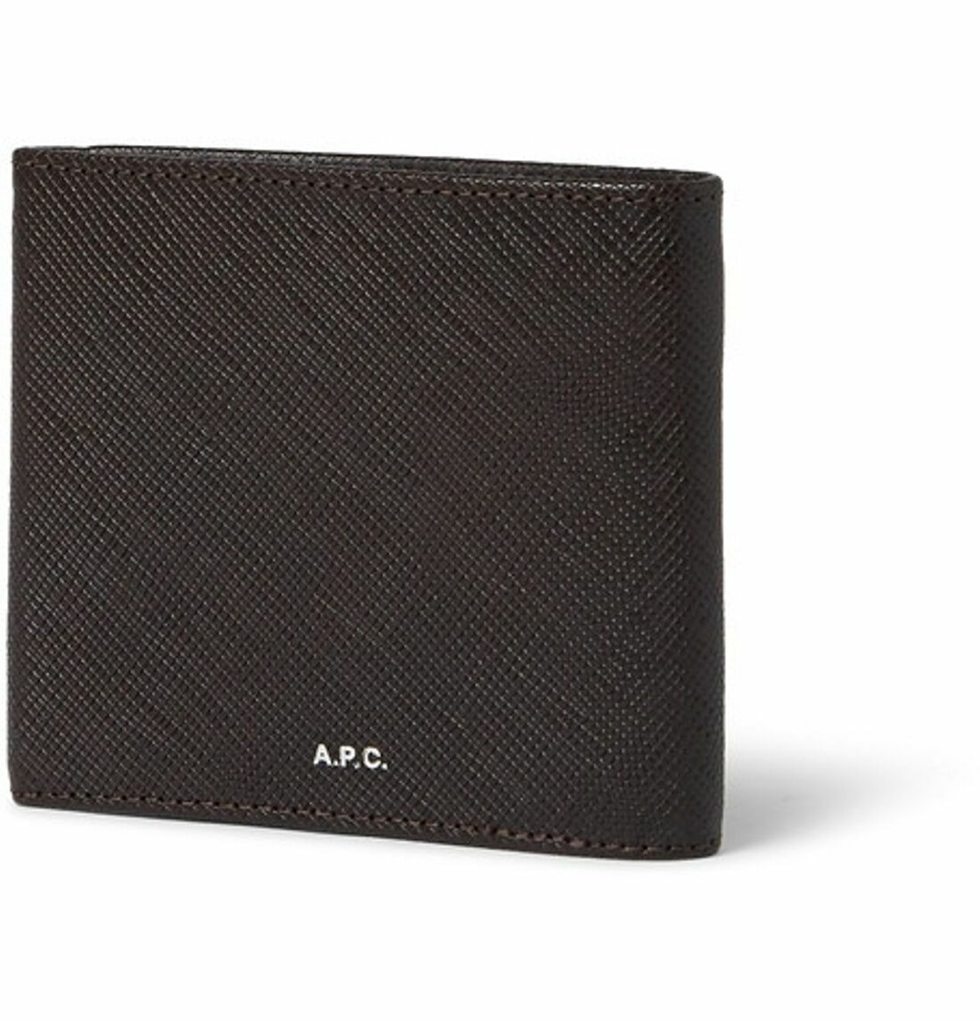 A.P.C. cross grain leather billfold wallet Brown Bifold Coin