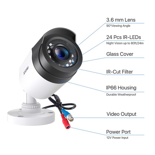 ZOSI 8CH 5MP Lite DVR 2MP Außen Überwachungskamera Set CCTV Kamera IR Nachtsicht - Bild 39 von 55