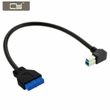 Left angled 90 Degree USB 3.0 B Type Male to 3.0 Motherboard 19pin Header Cable