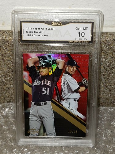 🙂FUTURO HOF ICHIRO 2019 TOPPS 🙂 DORADO ETIQUETA 12/25 CLASE 3 ROJO GEMA MT 10 🙂 - Imagen 2 de 5