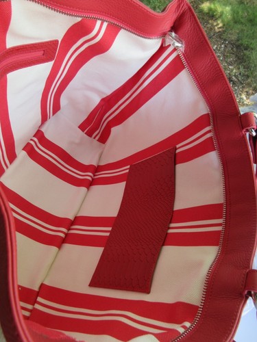 GiGi New York NEU Mitchell Beuteltasche Leinen und Leder Koralle Liste 295 $ - Bild 9 von 9