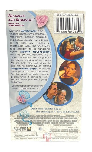 THE WEDDING PLANNER Jennifer Lopez, Matthew McConaughey VHS NEW Factory Sealed - Picture 3 of 3