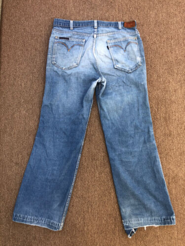 VINTAGE BLU tab Levis anni '80 da uomo 32x28 *bornato effetto invecchiato - Foto 9 di 11