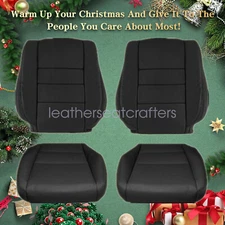 For 2008-2012 Honda Accord Sedan Front Bottom Top Leather Seat Cover Black