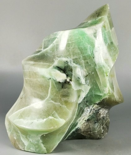 RARE NATURAL green moonstones QUARTZ CRYSTAL Flame Orbicular Reiki Statue - Picture 4 of 12