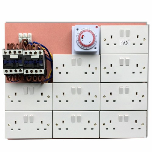6/10 12/14 16/18 Way Contactor Board MDF 40a Grow Light Socket Timer Hydroponics - Picture 2 of 4