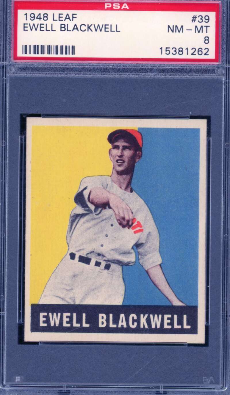 Ewell Blackwell Card 1948 Leaf #39 PSA 8