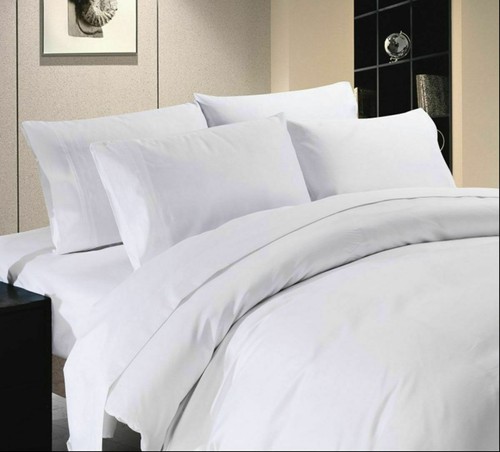 1000 Thread Count Best Bedding Set White Solid Choose US 14 Size Egyptian Cotton - Picture 2 of 7