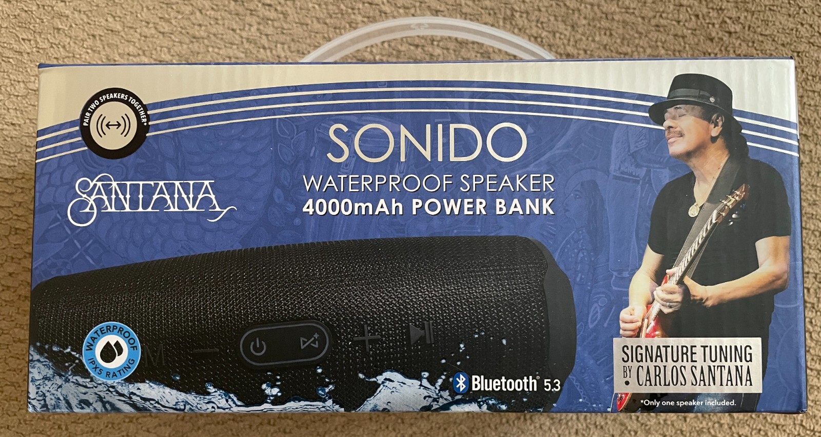 Carlos Santana Sonido Bluetooth Waterproof Portable Speaker 4000mAh