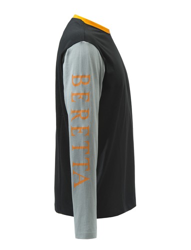 Beretta Victory Corporate T-Shirt Long Sleeves Black & Orange - Picture 3 of 4