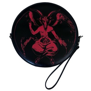Kreepsville-666-Gothic-Satanic-Horror-Red-Black-Baphomet-Wristlet-Clutch-Purse