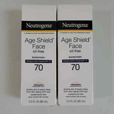 lot of 2 Neutrogena Age Shield Face Sunscreen Lotion SPF 70 3.0 oz x2 Exp 2026