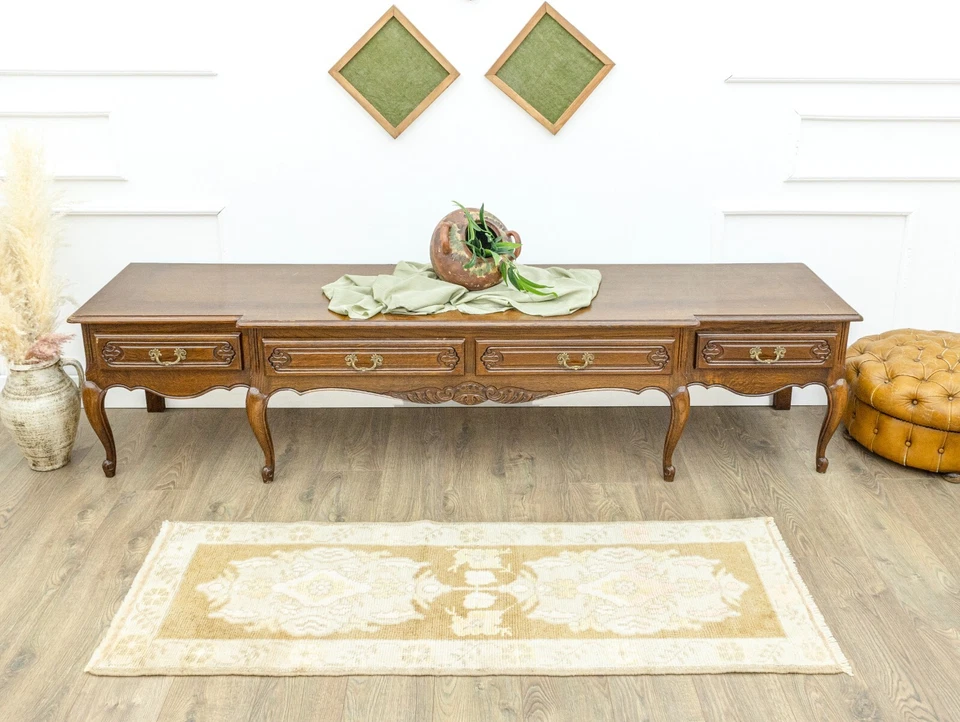 Farmhouse Style Oushak Skinny Runner Rug 2.1x5.5 ft New Turkish Handmade Carpet - Image 3 of 4