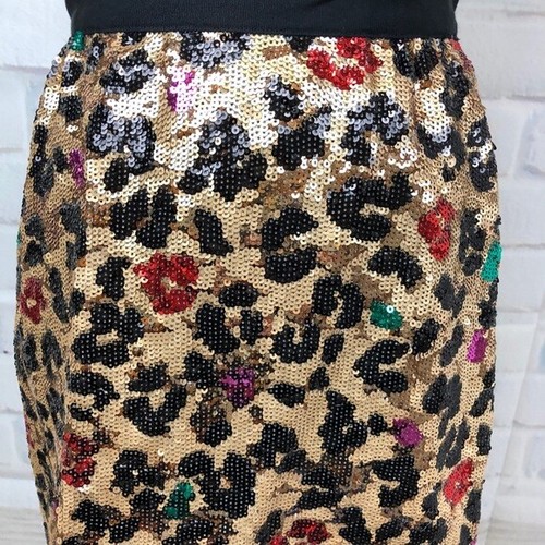 Kate Spade New York "Marsha" pop art sequin leopard skirt 0 mini  - Picture 5 of 12