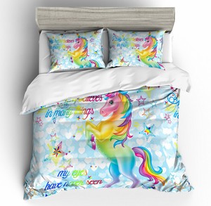 3d Unicorn Bedding Set Duvet Cover Pillowcase Zip Quilt Cover