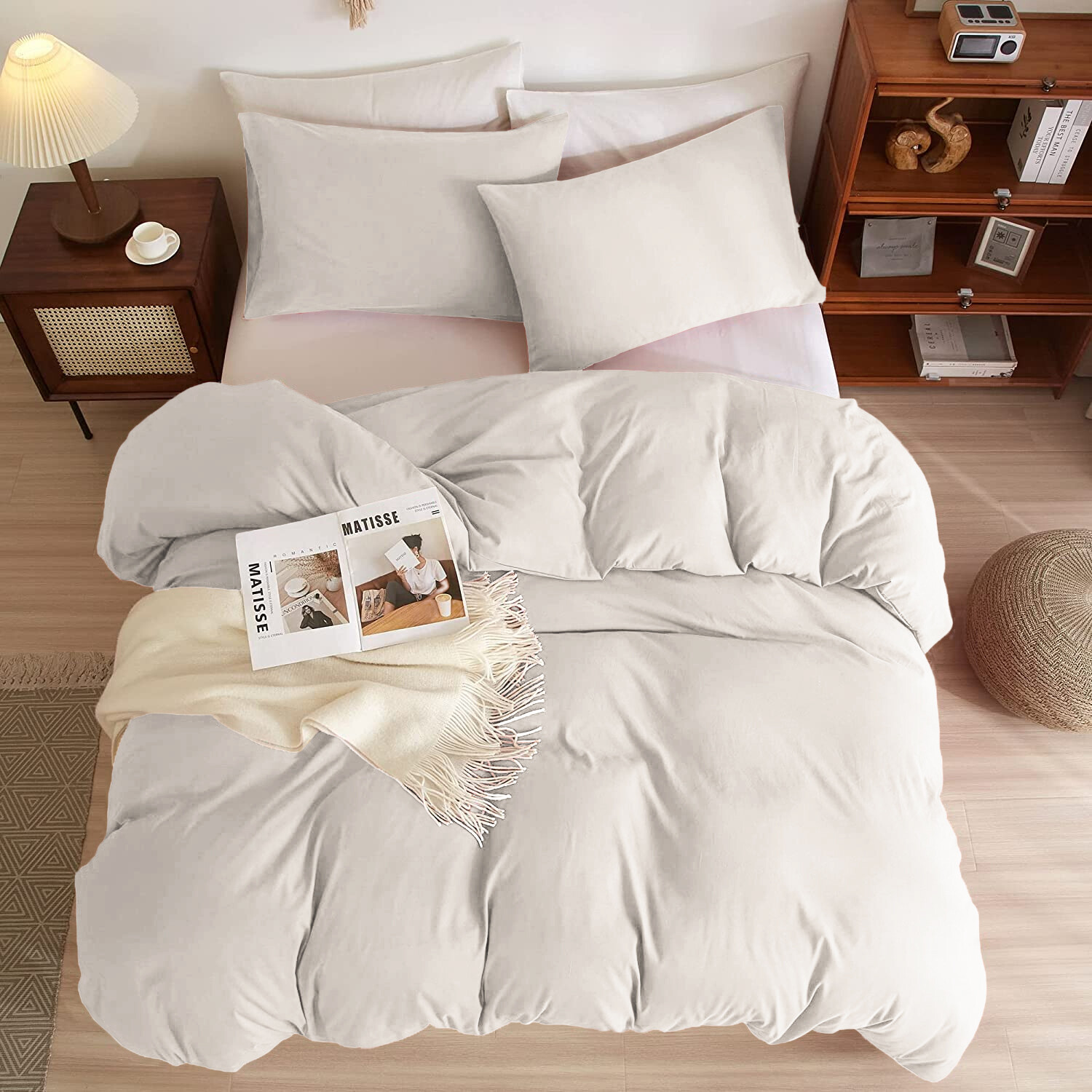 3 Piece Queen Duvet Cover Set Ultra Soft Comforter Quilt Cover With