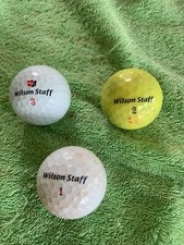 3 WILSON STAFF Golf Balls ZIP 1 And YELLOW 2 And DUO SOFT 3 vtg used
