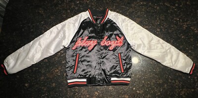 Vintage Y2K Women's Satin Playboy Bomber Jacket Size Small