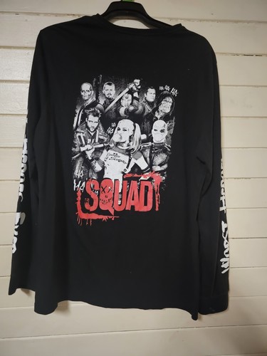 Suicide squad mens t shirt size XL black Long sleeve crew neck cotton - Picture 2 of 6