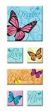 Paper House Productions BUTTERFLIES Canvas Art Stickers - 6 pcs