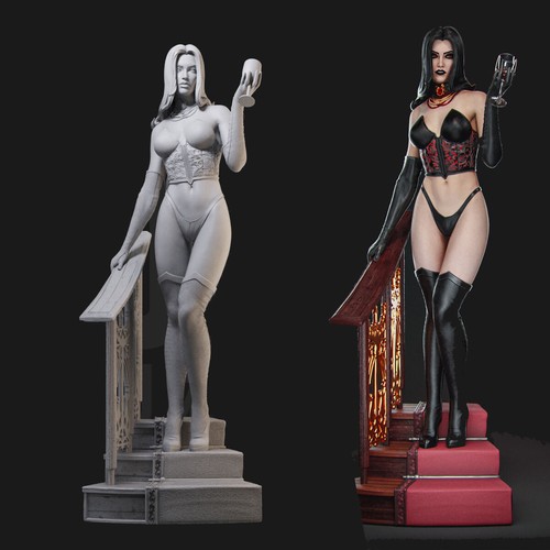 Selene Drink 1/24 1/18 3D Print Model Kit Unpainted Unassembled GK - Picture 5 of 5