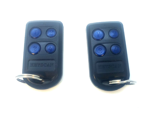 Lot Of 2 Keyscan K-TX2 4-Button Wireless RF Transmitter Key Fob Remote