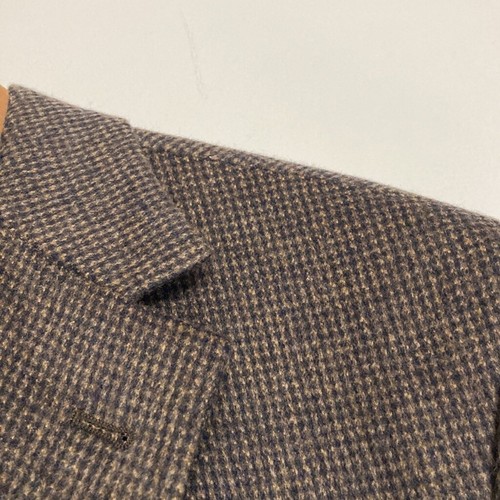 Coppley Sport Coat Mens 48R Brown Black Check Cashmere Blazer Made in Canada - Picture 6 of 15