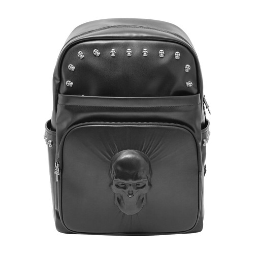 3D Skull Backpacks Multi-Functional PU leather Motocycle Scratch Resistant - Picture 4 of 4