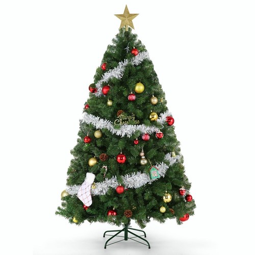 7.5ft/6ft Prelit Artificial Christmas Tree w/ Lights Snow Flocked Holiday Decor~ - Picture 89 of 98