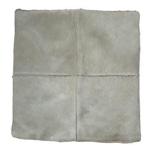 Pottery Barn Pieced Hair On Hide Leather Linen Pillow Cover 18” Sage Green - Picture 1 of 7